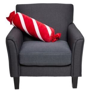 Novogratz Accent Pillow 20 x 7 Christmas Wrapped Candy Roll Bolster Red White